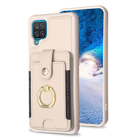 Coque Silicone Gel Motif Cuir Housse Etui BF2 pour Samsung Galaxy A12 Nacho Kaki