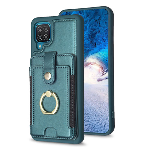 Coque Silicone Gel Motif Cuir Housse Etui BF2 pour Samsung Galaxy A12 Vert