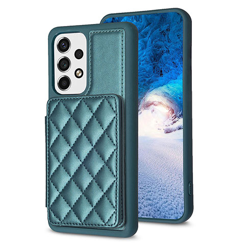 Coque Silicone Gel Motif Cuir Housse Etui BF2 pour Samsung Galaxy A53 5G Vert