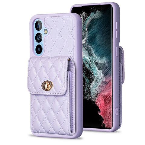 Coque Silicone Gel Motif Cuir Housse Etui BF2 pour Samsung Galaxy A54 5G Violet Clair