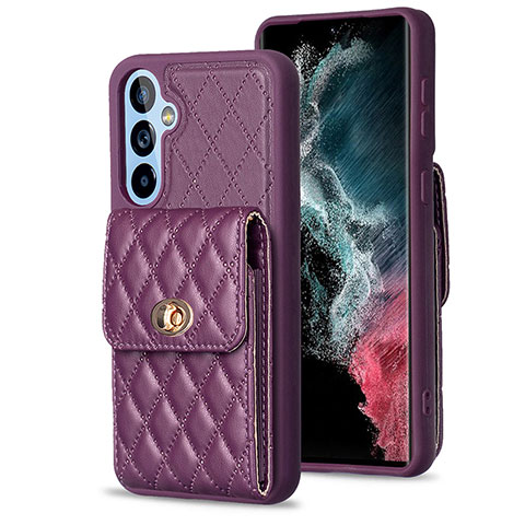 Coque Silicone Gel Motif Cuir Housse Etui BF2 pour Samsung Galaxy Quantum4 5G Violet