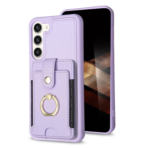 Coque Silicone Gel Motif Cuir Housse Etui BF2 pour Samsung Galaxy S24 5G Violet Clair