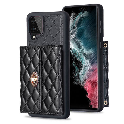 Coque Silicone Gel Motif Cuir Housse Etui BF3 pour Samsung Galaxy A12 5G Noir