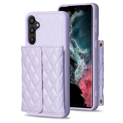 Coque Silicone Gel Motif Cuir Housse Etui BF3 pour Samsung Galaxy A34 5G Violet Clair