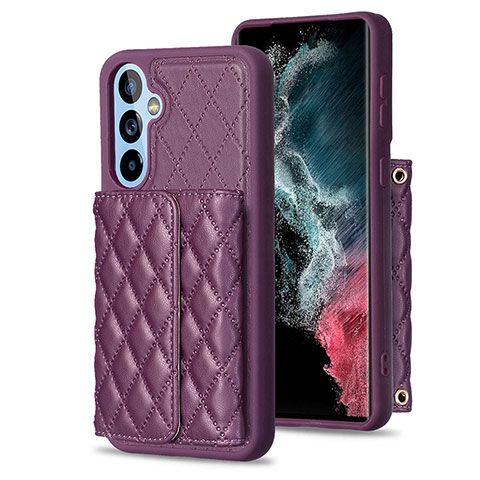 Coque Silicone Gel Motif Cuir Housse Etui BF3 pour Samsung Galaxy Quantum4 5G Violet