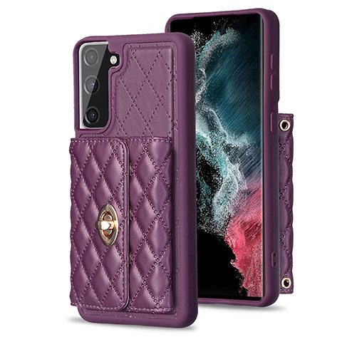 Coque Silicone Gel Motif Cuir Housse Etui BF3 pour Samsung Galaxy S21 FE 5G Violet