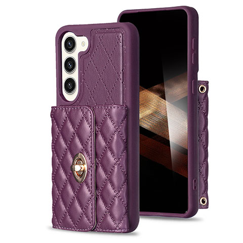 Coque Silicone Gel Motif Cuir Housse Etui BF3 pour Samsung Galaxy S24 5G Violet