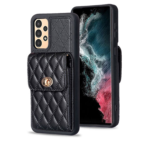 Coque Silicone Gel Motif Cuir Housse Etui BF4 pour Samsung Galaxy A13 4G Noir