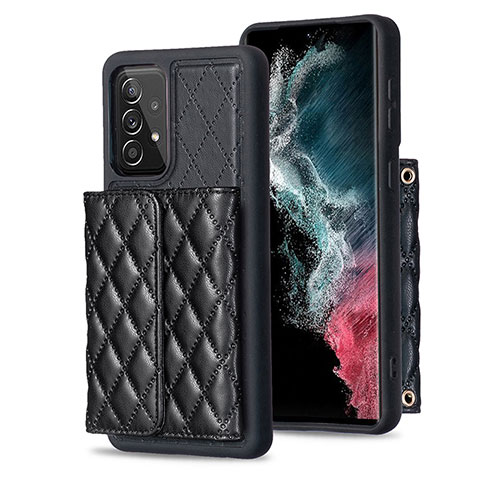 Coque Silicone Gel Motif Cuir Housse Etui BF4 pour Samsung Galaxy A52 4G Noir