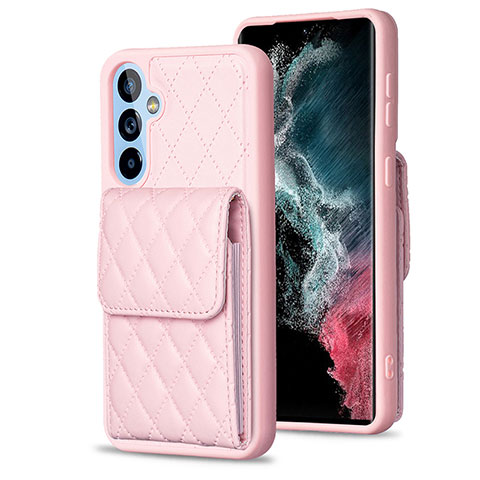 Coque Silicone Gel Motif Cuir Housse Etui BF4 pour Samsung Galaxy A54 5G Or Rose