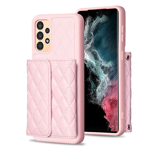 Coque Silicone Gel Motif Cuir Housse Etui BF5 pour Samsung Galaxy A13 4G Or Rose