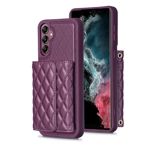 Coque Silicone Gel Motif Cuir Housse Etui BF5 pour Samsung Galaxy A14 5G Violet