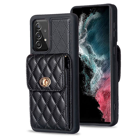 Coque Silicone Gel Motif Cuir Housse Etui BF5 pour Samsung Galaxy A52 4G Noir