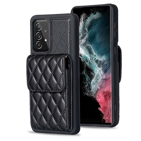 Coque Silicone Gel Motif Cuir Housse Etui BF6 pour Samsung Galaxy A52 4G Noir