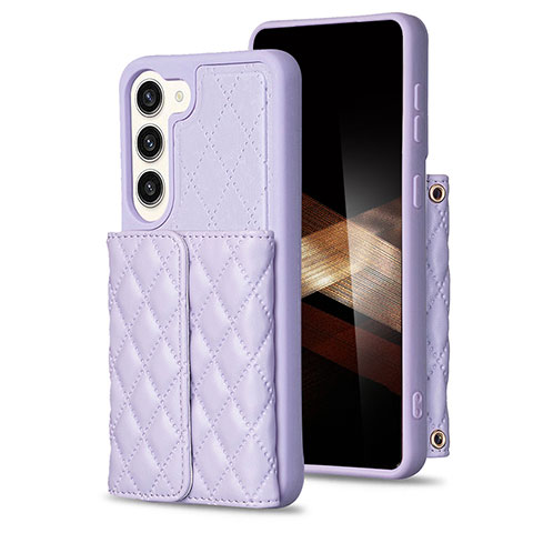 Coque Silicone Gel Motif Cuir Housse Etui BF6 pour Samsung Galaxy S24 Plus 5G Violet Clair