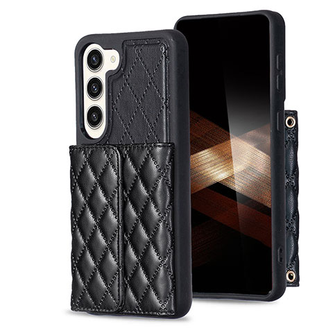 Coque Silicone Gel Motif Cuir Housse Etui BF6 pour Samsung Galaxy S25 Plus 5G Noir