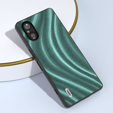 Coque Silicone Gel Motif Cuir Housse Etui BH2 pour Sony Xperia 5 V Vert