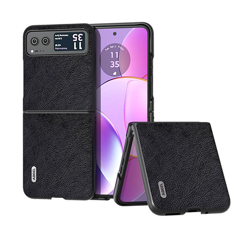 Coque Silicone Gel Motif Cuir Housse Etui BH7 pour Motorola Moto Razr 40 5G Noir