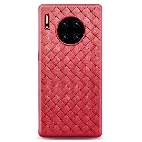 Coque Silicone Gel Motif Cuir Housse Etui D01 pour Huawei Mate 30 5G Rouge