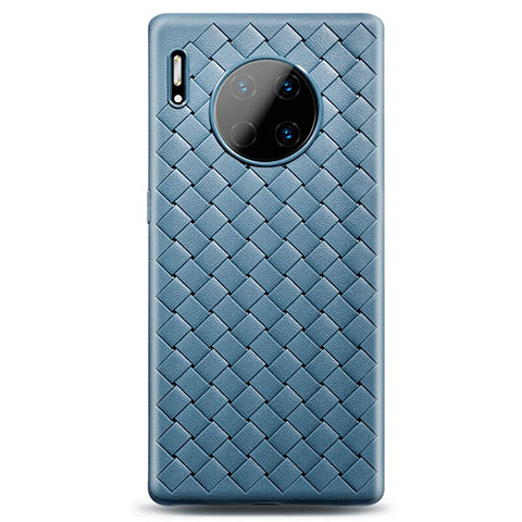 Coque Silicone Gel Motif Cuir Housse Etui D01 pour Huawei Mate 30 Bleu Ciel