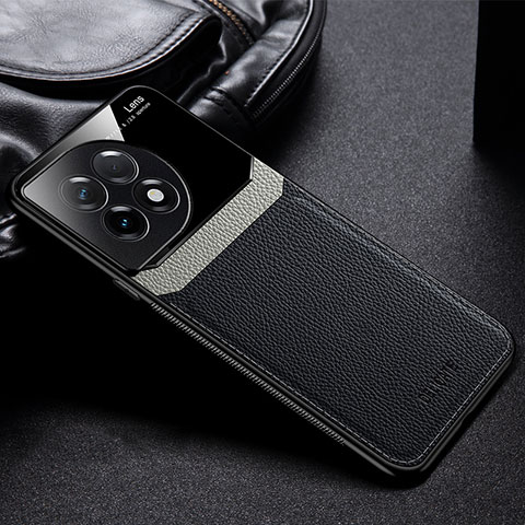 Coque Silicone Gel Motif Cuir Housse Etui FL1 pour OnePlus Ace 2 Pro 5G Noir