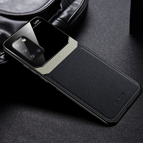 Coque Silicone Gel Motif Cuir Housse Etui FL1 pour Samsung Galaxy A31 Noir