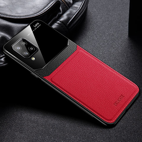 Coque Silicone Gel Motif Cuir Housse Etui FL1 pour Samsung Galaxy A42 5G Rouge