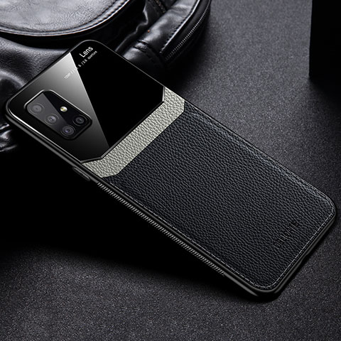 Coque Silicone Gel Motif Cuir Housse Etui FL1 pour Samsung Galaxy M31s Noir