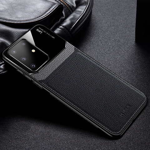 Coque Silicone Gel Motif Cuir Housse Etui FL1 pour Samsung Galaxy M60s Noir