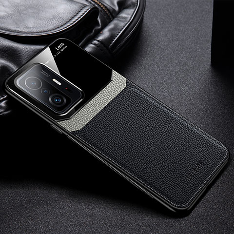 Coque Silicone Gel Motif Cuir Housse Etui FL1 pour Xiaomi Mi 11T Pro 5G Noir