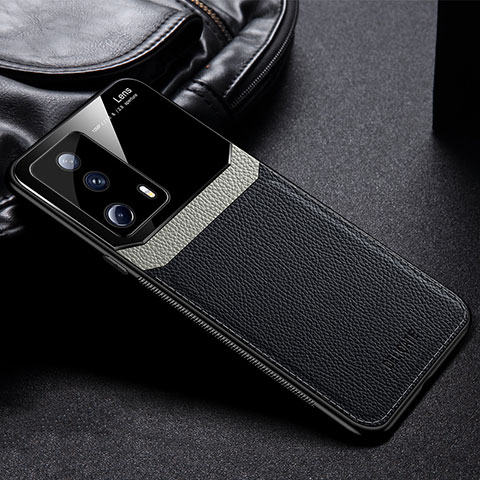 Coque Silicone Gel Motif Cuir Housse Etui FL1 pour Xiaomi Mi 12 Lite NE 5G Noir