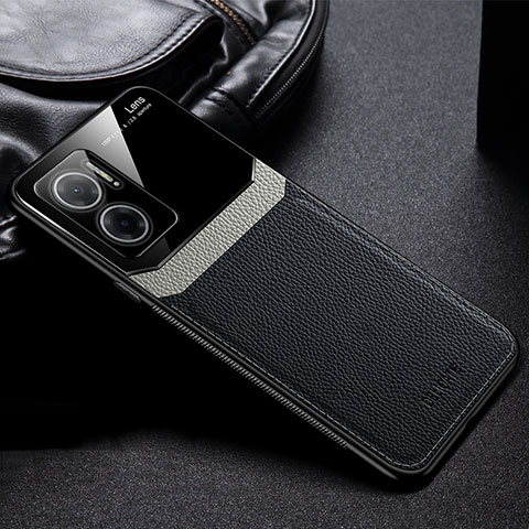 Coque Silicone Gel Motif Cuir Housse Etui FL1 pour Xiaomi Redmi 10 Prime Plus 5G Noir