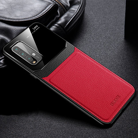 Coque Silicone Gel Motif Cuir Housse Etui FL1 pour Xiaomi Redmi 9 Power Rouge