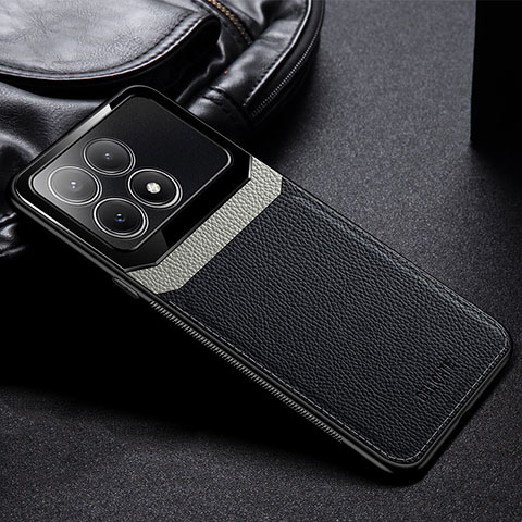 Coque Silicone Gel Motif Cuir Housse Etui FL1 pour Xiaomi Redmi K70 Pro 5G Noir