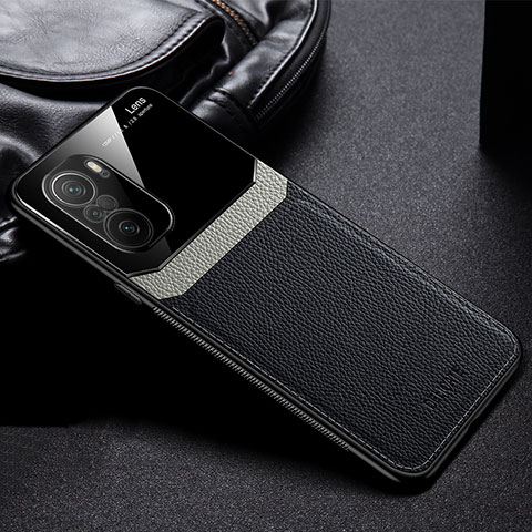 Coque Silicone Gel Motif Cuir Housse Etui FL1 pour Xiaomi Redmi Note 10S 4G Noir