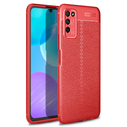 Coque Silicone Gel Motif Cuir Housse Etui H01 pour Huawei Honor 30 Lite 5G Rouge