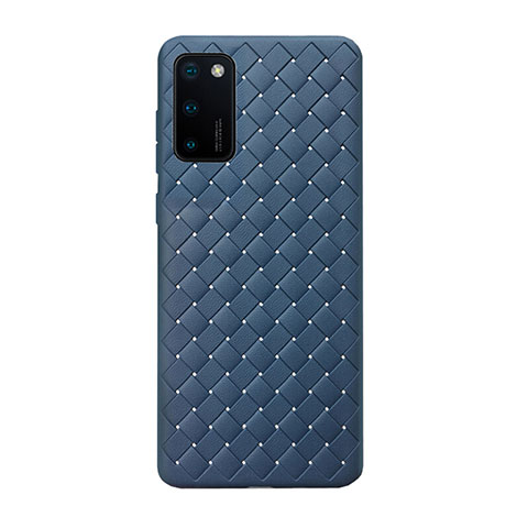 Coque Silicone Gel Motif Cuir Housse Etui H01 pour Huawei Honor V30 5G Bleu