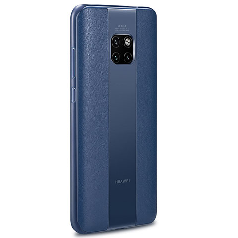 Coque Silicone Gel Motif Cuir Housse Etui H01 pour Huawei Mate 20 RS Bleu