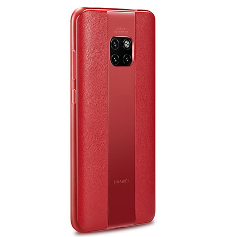 Coque Silicone Gel Motif Cuir Housse Etui H01 pour Huawei Mate 20 RS Rouge