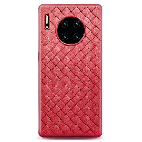 Coque Silicone Gel Motif Cuir Housse Etui H01 pour Huawei Mate 30 5G Rouge