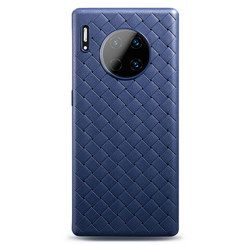 Coque Silicone Gel Motif Cuir Housse Etui H01 pour Huawei Mate 30 Pro 5G Bleu