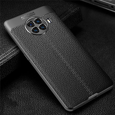 Coque Silicone Gel Motif Cuir Housse Etui H01 pour Oppo Ace2 Noir