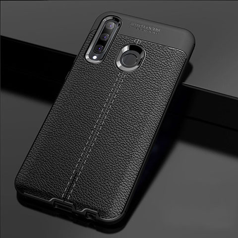 Coque Silicone Gel Motif Cuir Housse Etui H02 pour Huawei Honor 20 Lite Noir