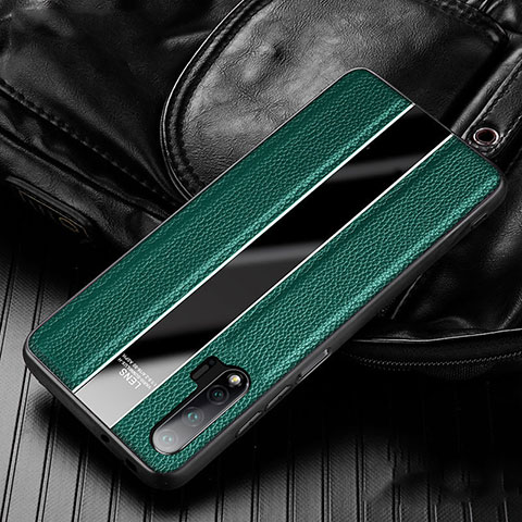 Coque Silicone Gel Motif Cuir Housse Etui H02 pour Huawei Nova 6 5G Vert