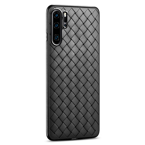 Coque Silicone Gel Motif Cuir Housse Etui H02 pour Huawei P30 Pro New Edition Noir