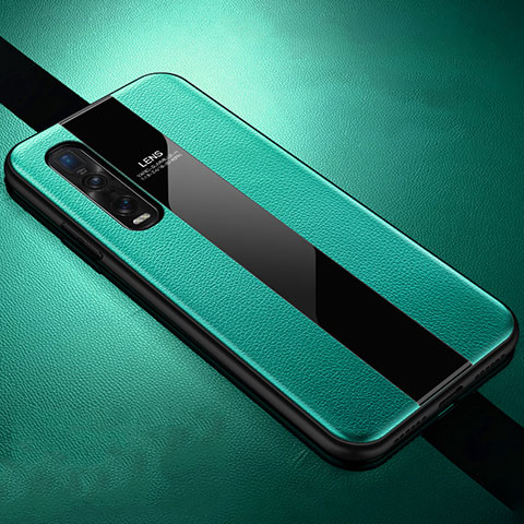 Coque Silicone Gel Motif Cuir Housse Etui H02 pour Oppo Find X2 Pro Vert