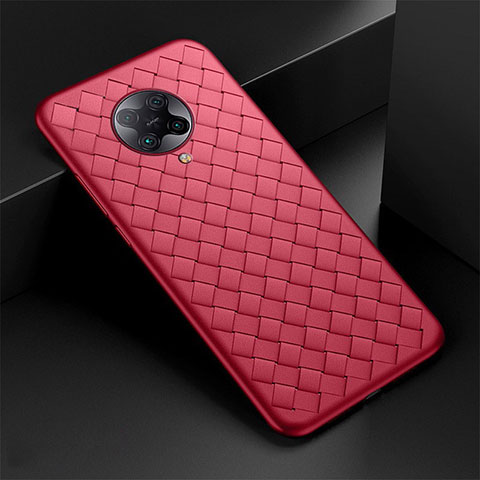 Coque Silicone Gel Motif Cuir Housse Etui H02 pour Xiaomi Redmi K30 Pro 5G Rouge