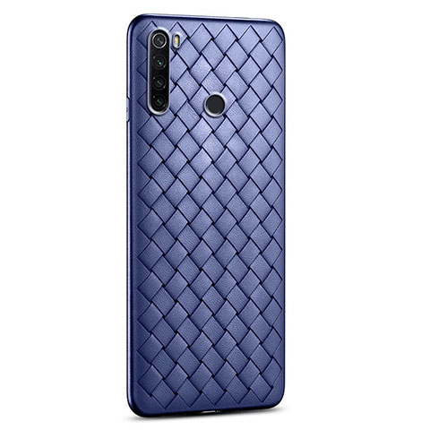 Coque Silicone Gel Motif Cuir Housse Etui H02 pour Xiaomi Redmi Note 8 Bleu