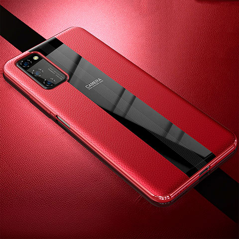 Coque Silicone Gel Motif Cuir Housse Etui H03 pour Huawei Honor V30 Pro 5G Rouge