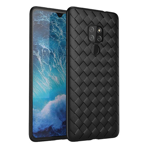 Coque Silicone Gel Motif Cuir Housse Etui H03 pour Huawei Mate 20 Noir